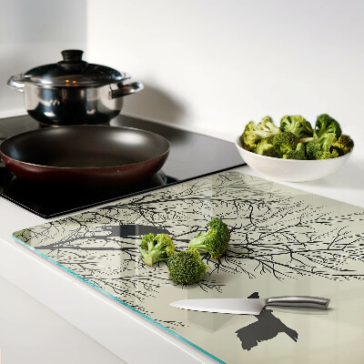 Schneidebrett glas Vögel auf den Ästen