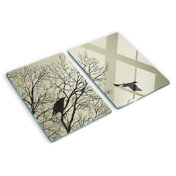 Schneidebrett glas Vögel auf den Ästen