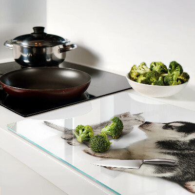 Schneidebrett Kätzchen und Welpe in Freundschaft