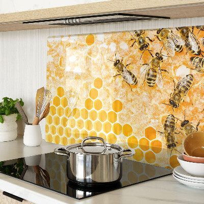 Glas schneidebrett Bienenstöcke und Bienen