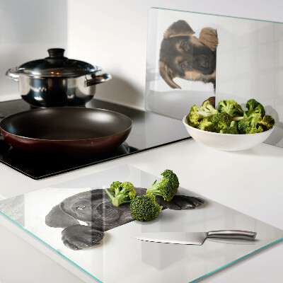 Schneidebrett Zwei Hunde schauen sich um