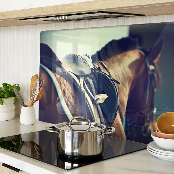 Glas schneidebrett Pferde und Reitzubehör