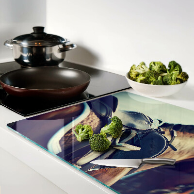 Glas schneidebrett Pferde und Reitzubehör