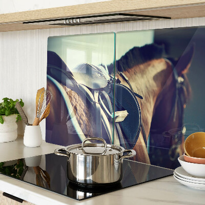 Glas schneidebrett Pferde und Reitzubehör