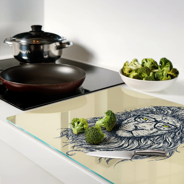 Schneidebrett Löwe mit Brille