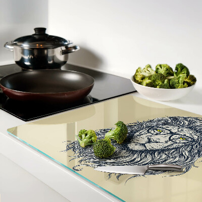 Schneidebrett Löwe mit Brille