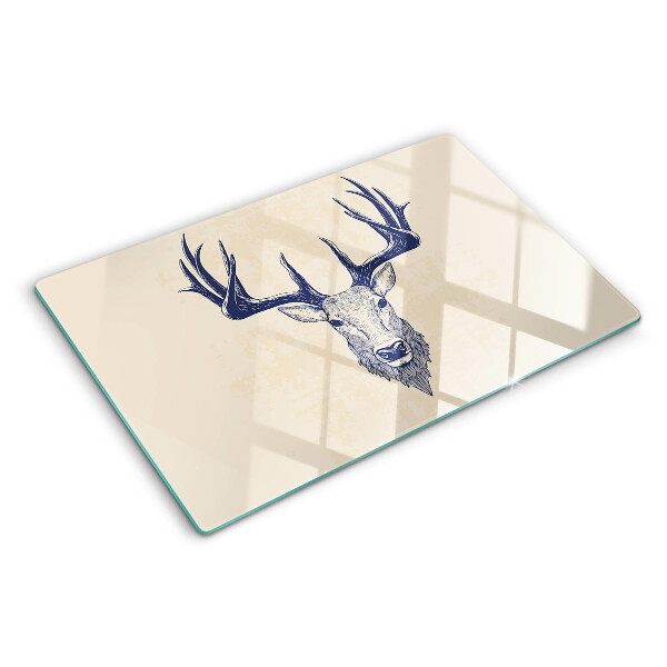 Glas schneidebrett Elch mit Geweih