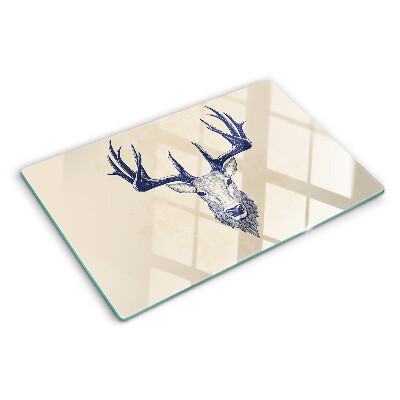 Glas schneidebrett Elch mit Geweih