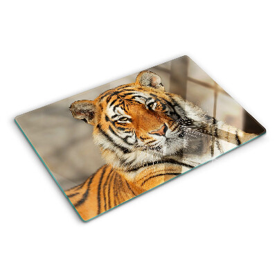 Schneidebrett Ein Tiger in seinem natürlichen Zustand