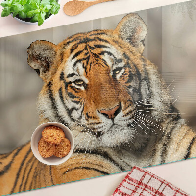 Schneidebrett Ein Tiger in seinem natürlichen Zustand