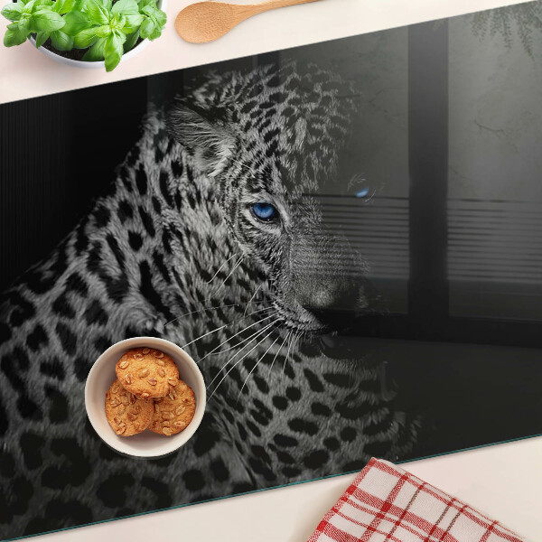 Glas schneidebrett Linker Panther mit blauen Augen