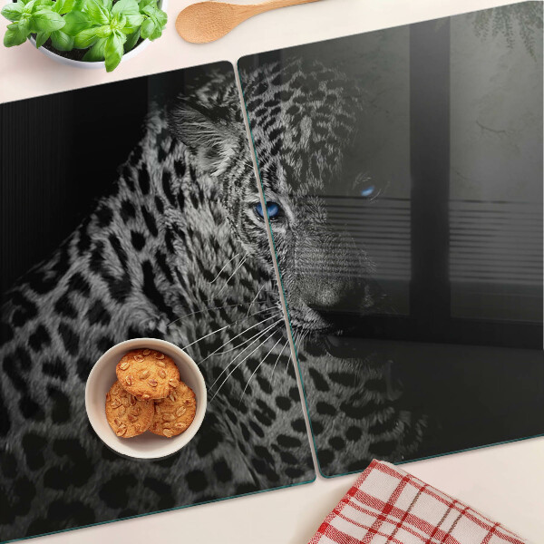 Glas schneidebrett Linker Panther mit blauen Augen