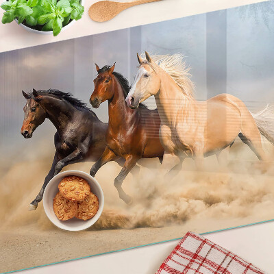 Schneidebrett Galoppierende Pferde in Bewegung