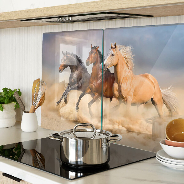 Schneidebrett mit Motiv galoppierender Pferde