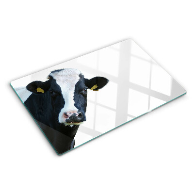 Glas-Schneidebrett mit Motiv einer Kuh