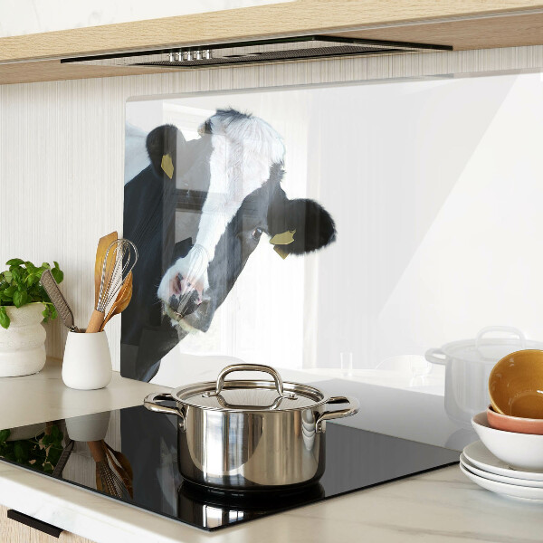 Glas-Schneidebrett mit Motiv einer Kuh