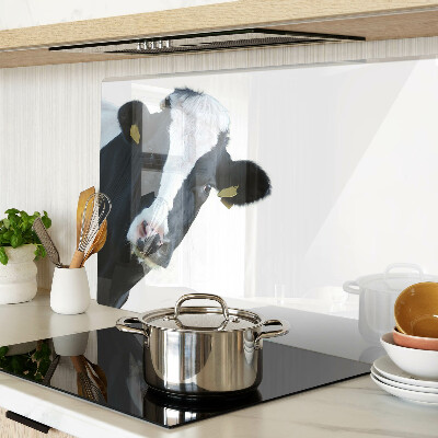 Glas-Schneidebrett mit Motiv einer Kuh