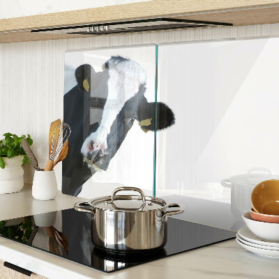 Glas-Schneidebrett mit Motiv einer Kuh