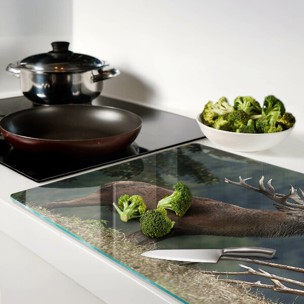 Glas schneidebrett Hirsche in ihrem natürlichen Lebensraum