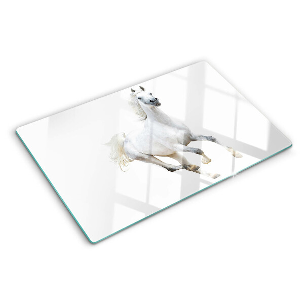 Schneidebrett Weißes Pferd in Bewegung