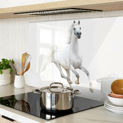 Schneidebrett Weißes Pferd in Bewegung