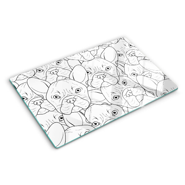 Schneidebrett Glas mit Motiv Französische Bulldoggen