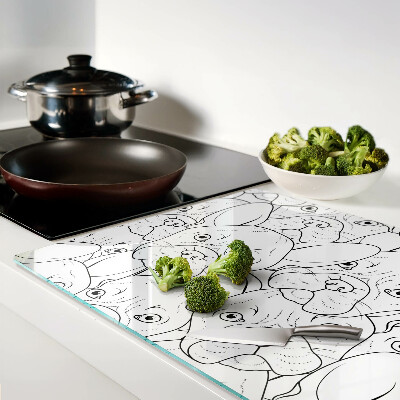 Schneidebrett Glas mit Motiv Französische Bulldoggen