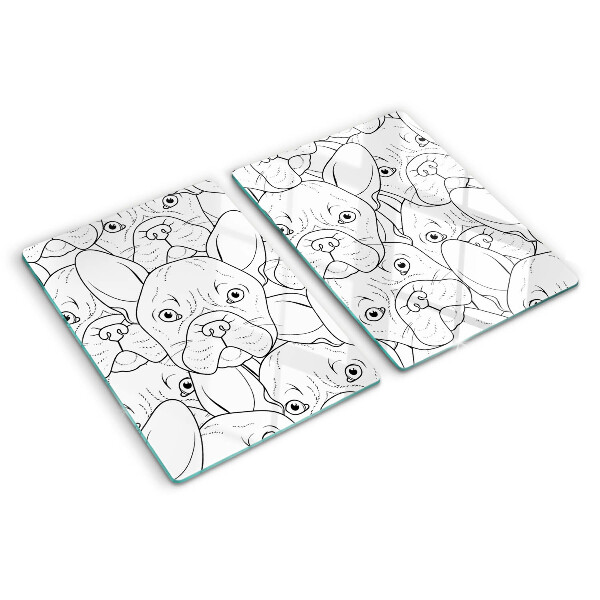 Schneidebrett Glas mit Motiv Französische Bulldoggen