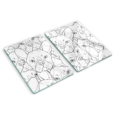 Schneidebrett glas Französische Bulldoggen