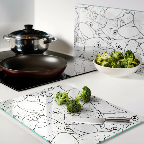 Schneidebrett Glas mit Motiv Französische Bulldoggen