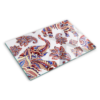 Glas schneidebrett Paisley-Motiv mit Blumen