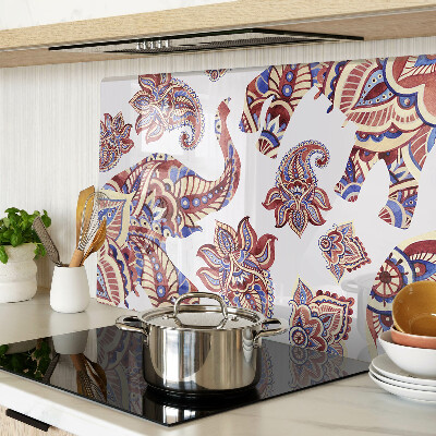 Glas schneidebrett Paisley-Motiv mit Blumen