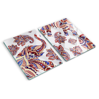 Glas schneidebrett Paisley-Motiv mit Blumen