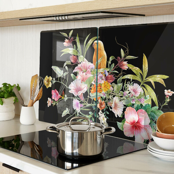 Schneidebrett Blumen und Vögel