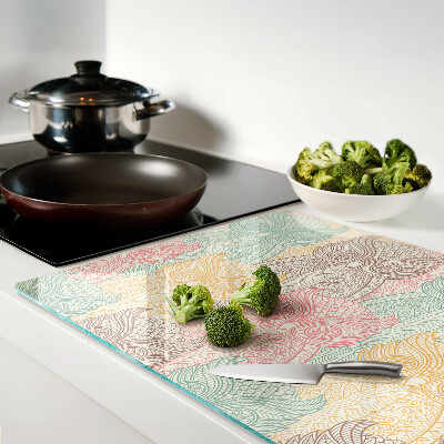 Schneidebrett Blumen- und Vogelmotiv