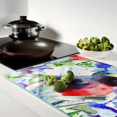 Glas schneidebrett Ein Vogel vor einem Blumenhintergrund