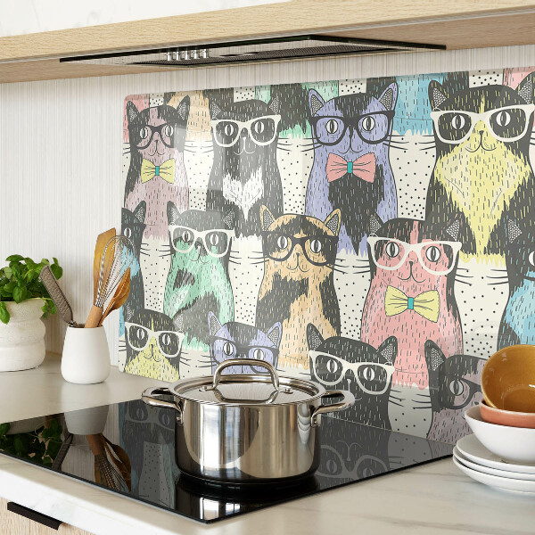 Schneidebrett Katzen mit Brille
