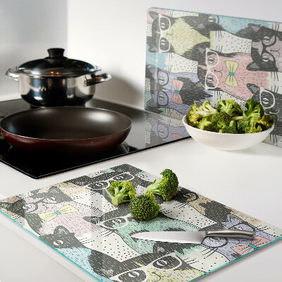 Schneidebrett Katzen mit Brille