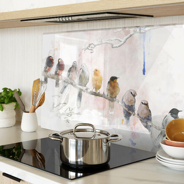 Schneidebrett glas Vögel auf einem Ast