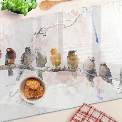 Schneidebrett glas Vögel auf einem Ast