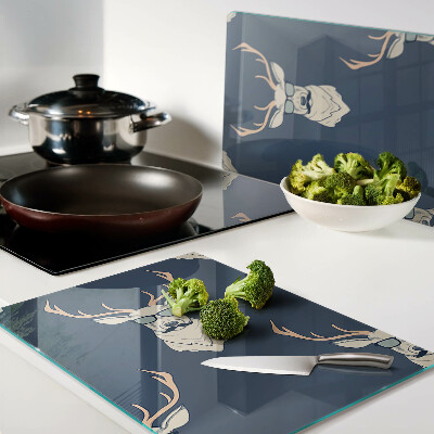 Schneidebrett mit Rentier-Motiv und Sonnenbrille