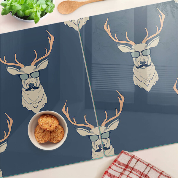 Schneidebrett mit Rentier-Motiv und Sonnenbrille