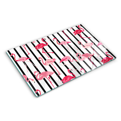 Glas schneidebrett Flamingos auf Streifen