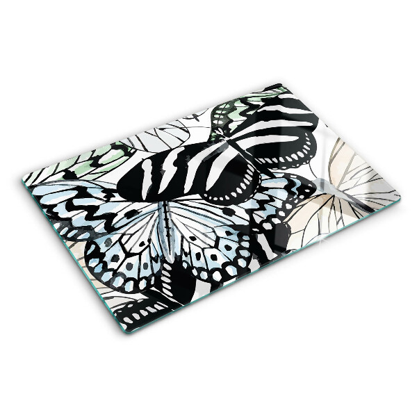 Schneidebrett glas Schmetterlingsmotiv in verschiedenen Farben