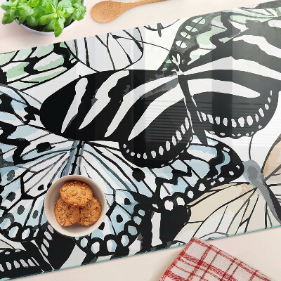 Schneidebrett glas Schmetterlingsmotiv in verschiedenen Farben