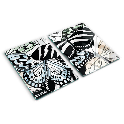 Schneidebrett Glas mit Schmetterlingsmotiv in verschiedenen Farben