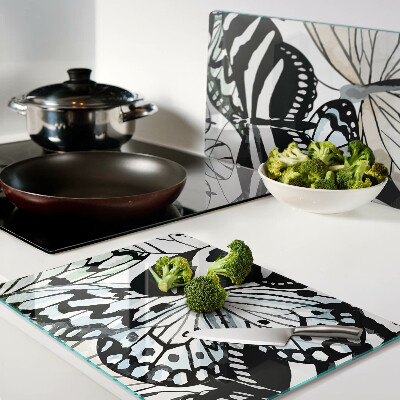 Schneidebrett glas Schmetterlingsmotiv in verschiedenen Farben