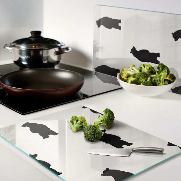 Schneidebrett mit Silhouetten von Bären