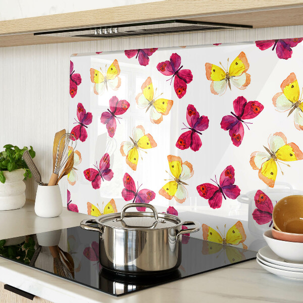 Schneidebrett Schmetterlingsmotiv in Frühlingsfarben