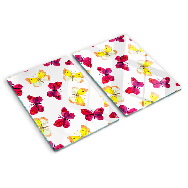 Schneidebrett Schmetterlingsmotiv in Frühlingsfarben